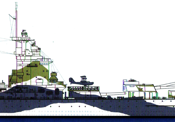Combat ship HMS Rodney 1943 [Battleship] - drawings, dimensions, pictures